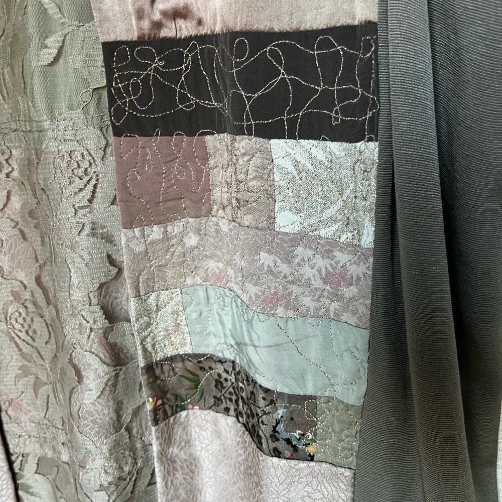 Nancy Gary Vintage Silk Artisan Patchwork Dress and Long Vest - Large - Picture 8 of 16